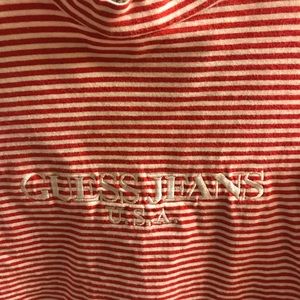 Vintage Guess red and white striped long sleeve